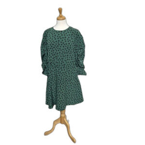 Whimsigoth Who What Wear Rouched Sleeve Polka Dot Dress - Women Size L